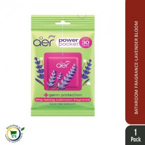 Godrej Aer Power Pocket Long Lasting Bathroom Fragrance [Lavender Bloom] - 10gm